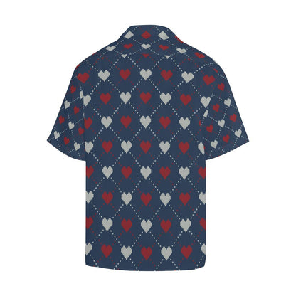 Heart Knit Pattern Print Design HE05 Men Hawaiian Shirt-JorJune