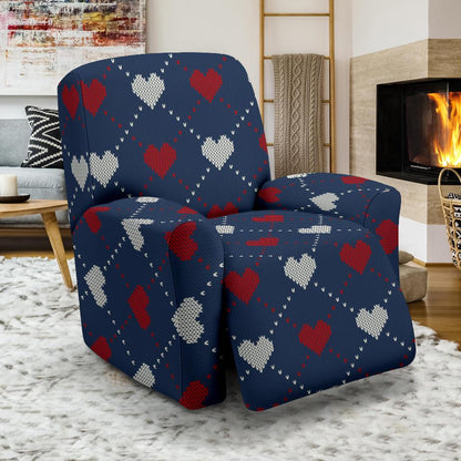 Heart Knit Pattern Print Design HE05 Recliner Slipcover-JORJUNE.COM