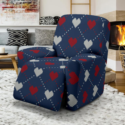 Heart Knit Pattern Print Design HE05 Recliner Slipcover-JORJUNE.COM
