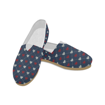 Heart Knit Pattern Print Design HE05 Women Casual Shoes-JorJune.com