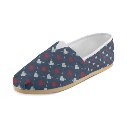 Heart Knit Pattern Print Design HE05 Women Casual Shoes-JorJune.com
