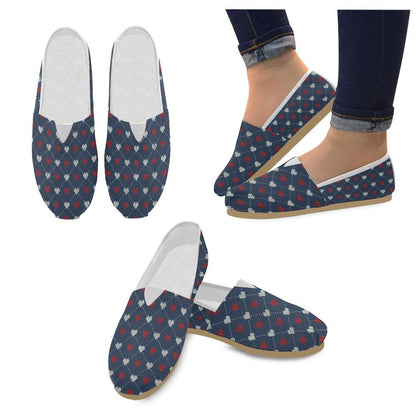 Heart Knit Pattern Print Design HE05 Women Casual Shoes-JorJune.com
