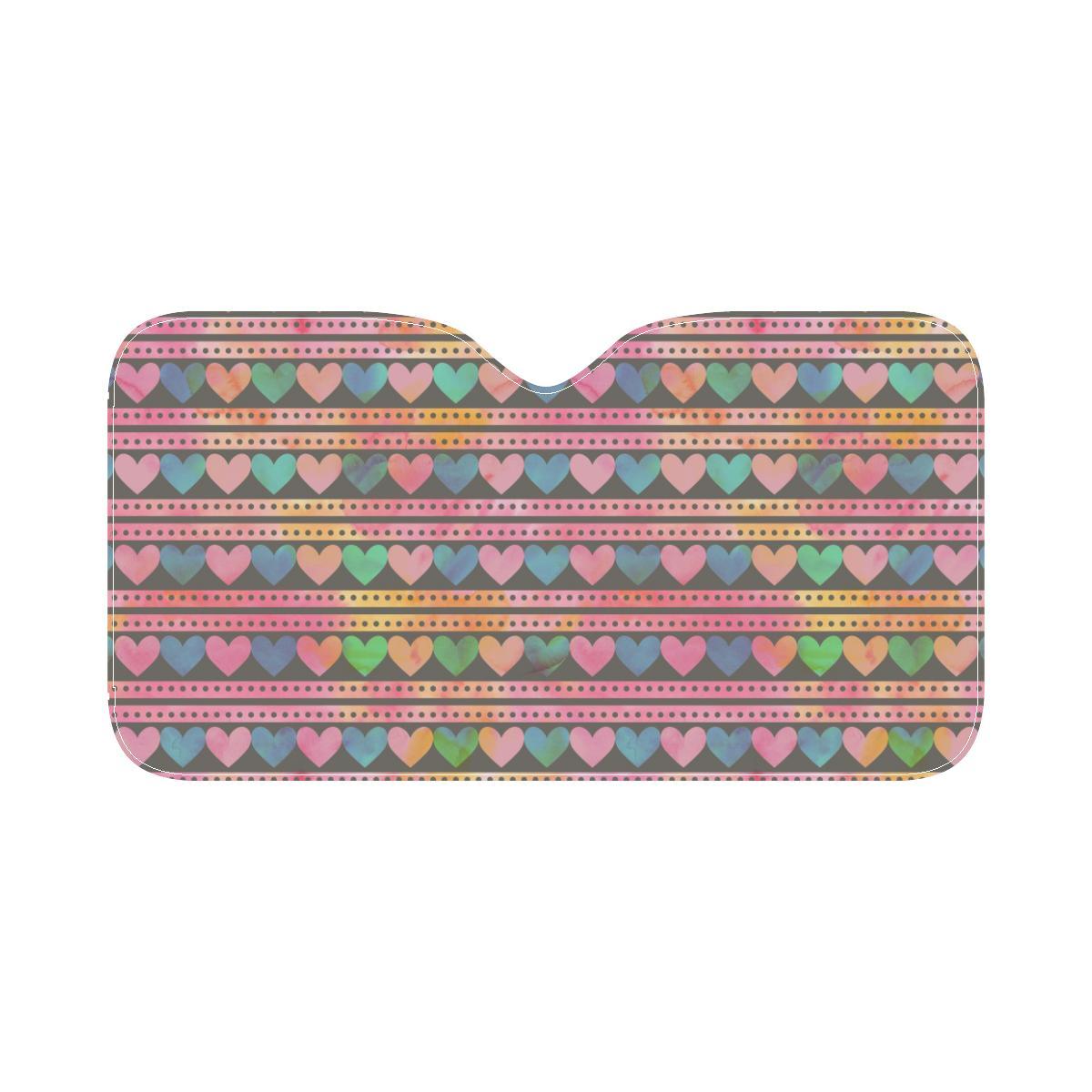 Heart Pattern Print Design HE010 Car Sun Shade-JorJune