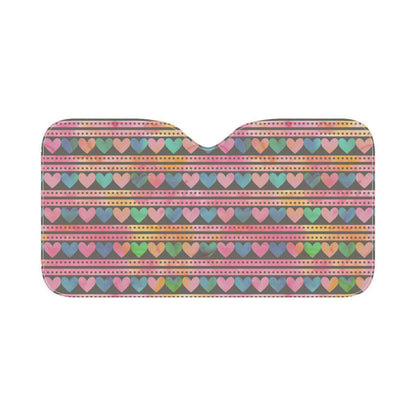 Heart Pattern Print Design HE010 Car Sun Shade-JorJune
