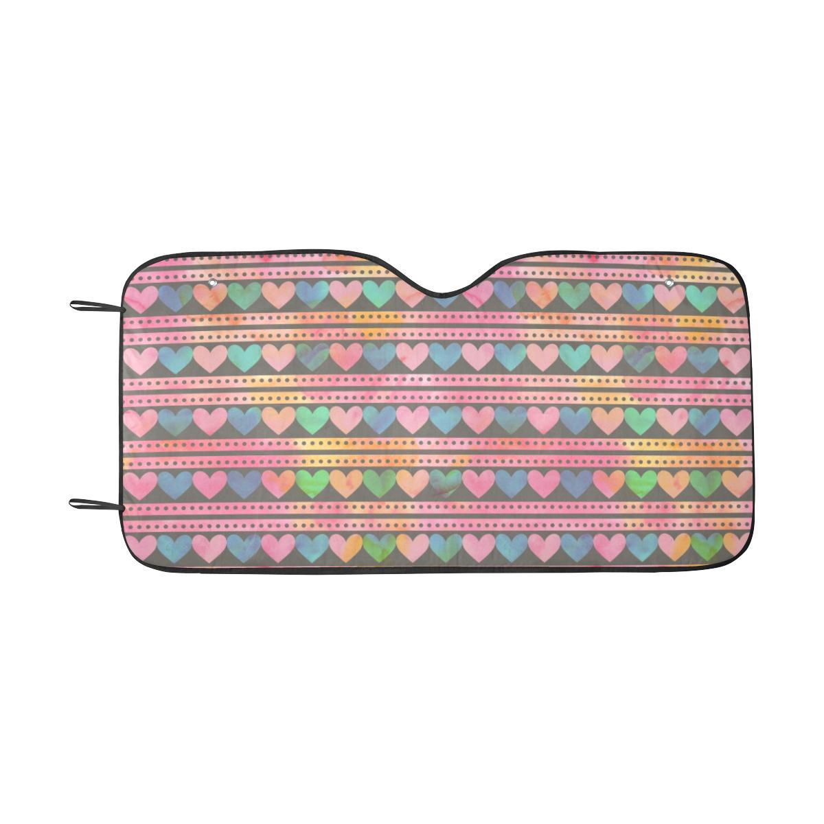 Heart Pattern Print Design HE010 Car Sun Shade-JorJune