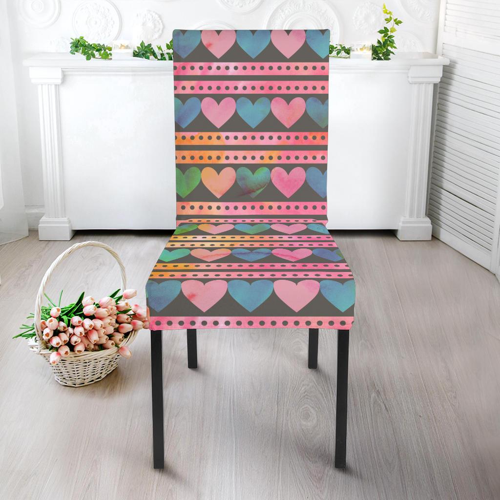Heart Pattern Print Design HE010 Dining Chair Slipcover-JORJUNE.COM