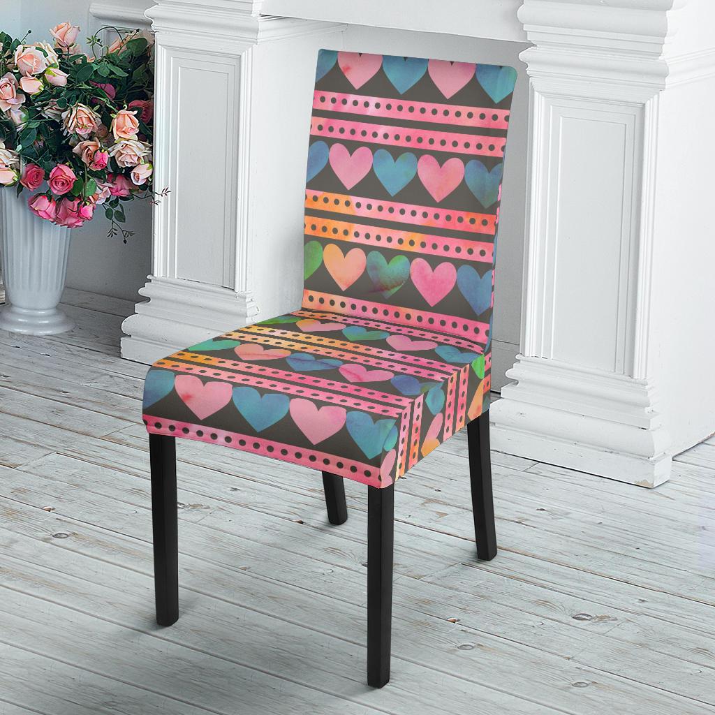 Heart Pattern Print Design HE010 Dining Chair Slipcover-JORJUNE.COM