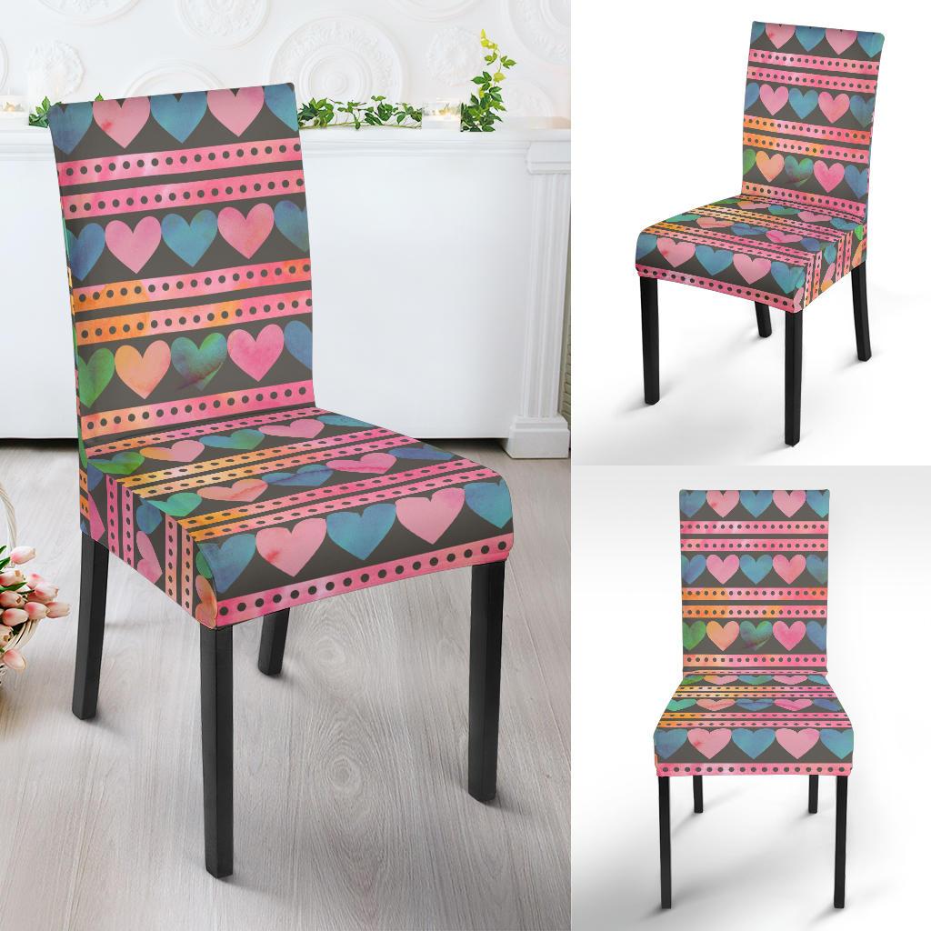 Heart Pattern Print Design HE010 Dining Chair Slipcover-JORJUNE.COM