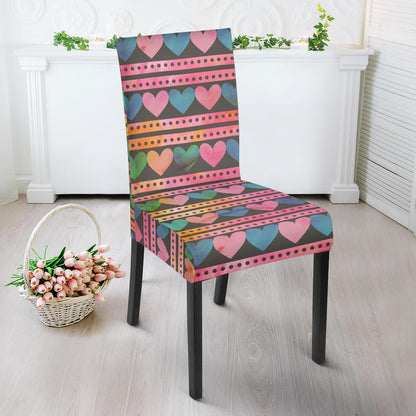 Heart Pattern Print Design HE010 Dining Chair Slipcover-JORJUNE.COM