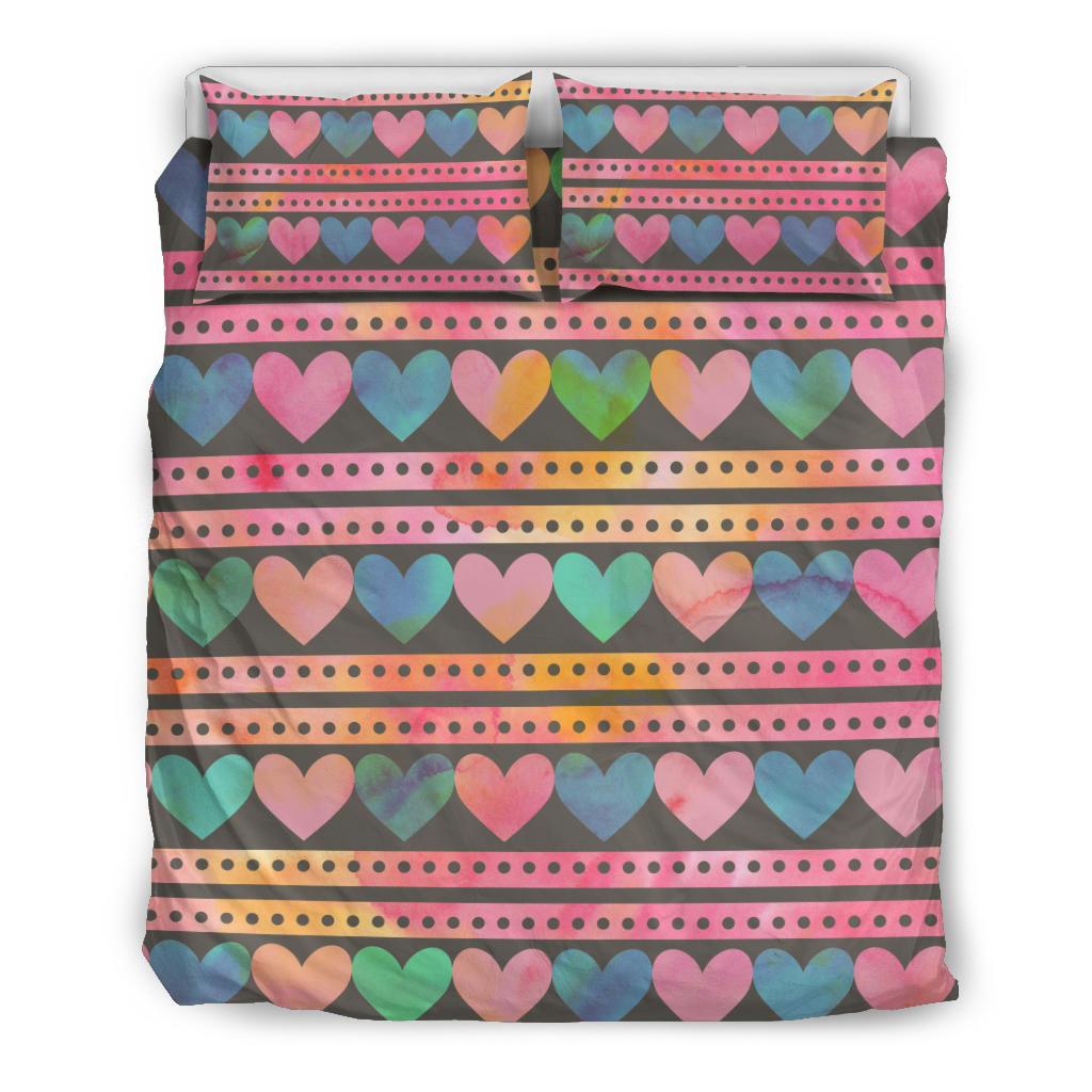 Heart Pattern Print Design HE010 Duvet Cover Bedding Set-JORJUNE.COM