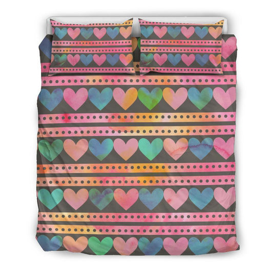 Heart Pattern Print Design HE010 Duvet Cover Bedding Set-JORJUNE.COM