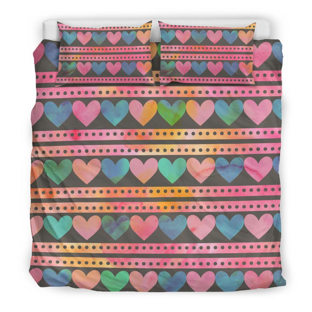 Heart Pattern Print Design HE010 Duvet Cover Bedding Set-JORJUNE.COM