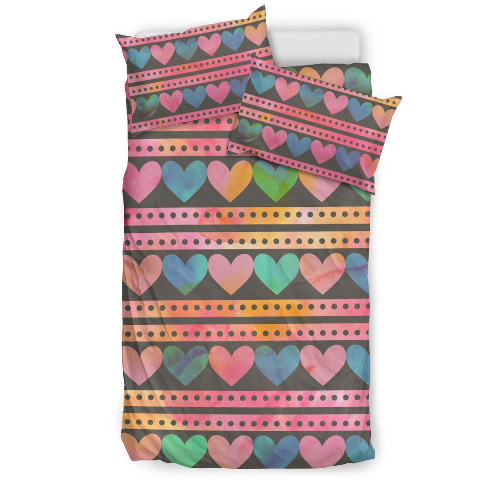 Heart Pattern Print Design HE010 Duvet Cover Bedding Set-JORJUNE.COM
