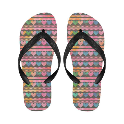 Heart Pattern Print Design HE010 Flip Flops-JorJune