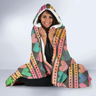 Heart Pattern Print Design HE010 Hooded Blanket-JORJUNE.COM