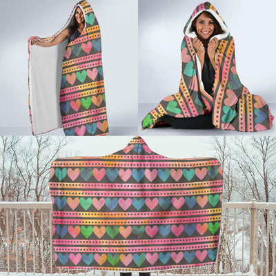 Heart Pattern Print Design HE010 Hooded Blanket-JORJUNE.COM