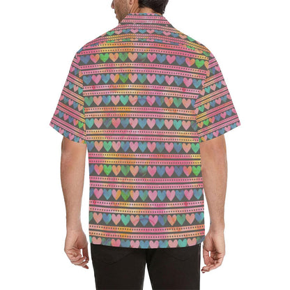 Heart Pattern Print Design HE010 Men Hawaiian Shirt-JorJune