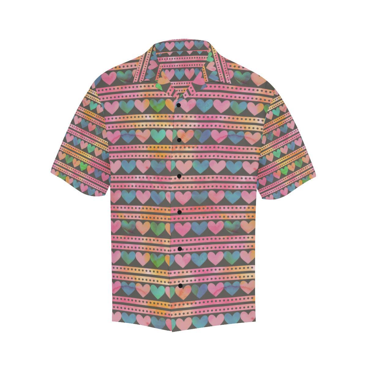 Heart Pattern Print Design HE010 Men Hawaiian Shirt-JorJune