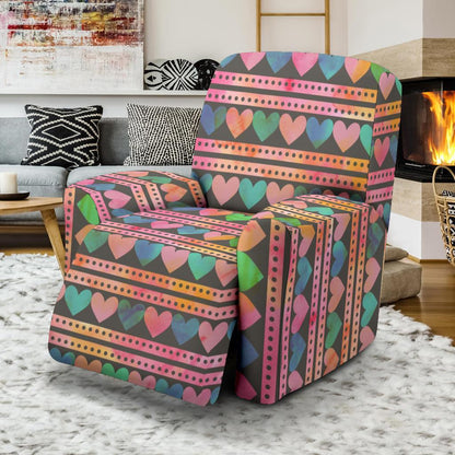 Heart Pattern Print Design HE010 Recliner Slipcover-JORJUNE.COM