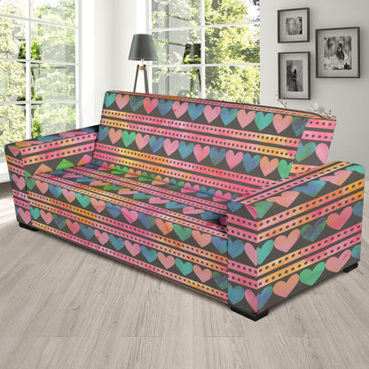 Heart Pattern Print Design HE010 Sofa Slipcover-JORJUNE.COM