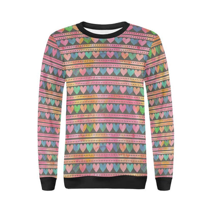 Heart Pattern Print Design HE010 Women Long Sleeve Sweatshirt-JorJune