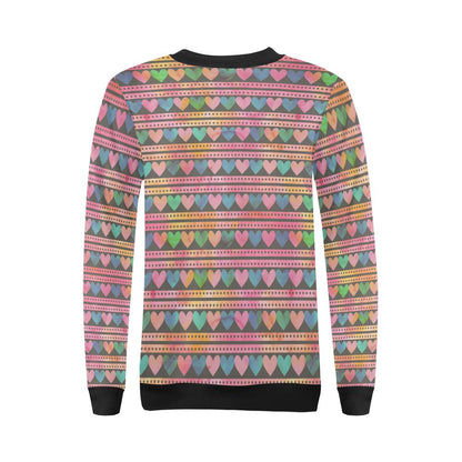 Heart Pattern Print Design HE010 Women Long Sleeve Sweatshirt-JorJune