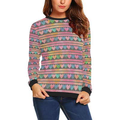 Heart Pattern Print Design HE010 Women Long Sleeve Sweatshirt-JorJune