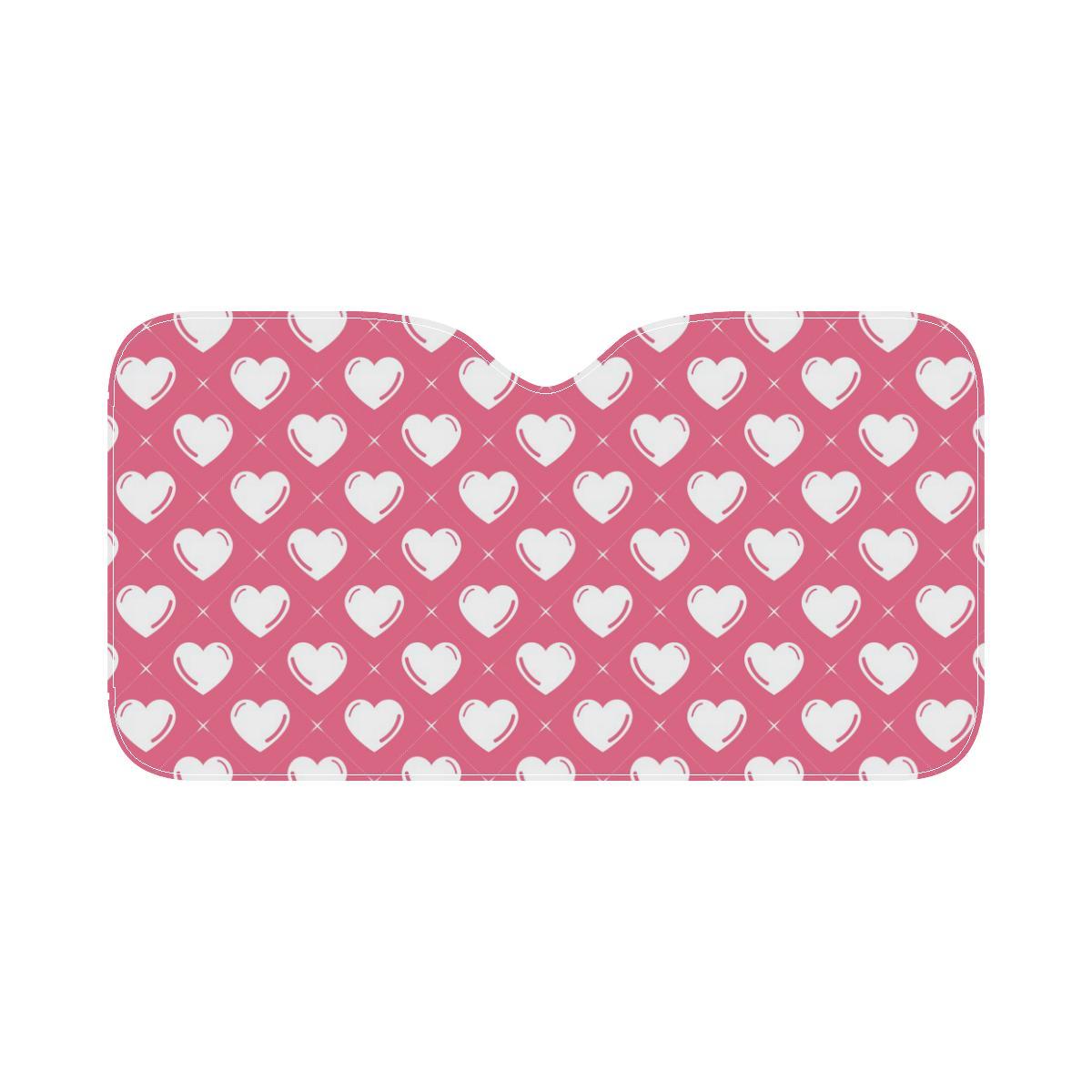Heart Pattern Print Design HE07 Car Sun Shade-JorJune