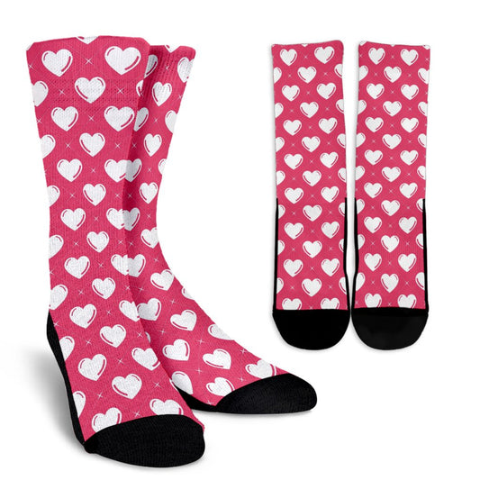 Heart Pattern Print Design HE07 Crew Socks-JORJUNE.COM