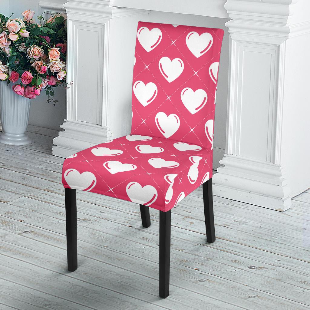 Heart Pattern Print Design HE07 Dining Chair Slipcover-JORJUNE.COM