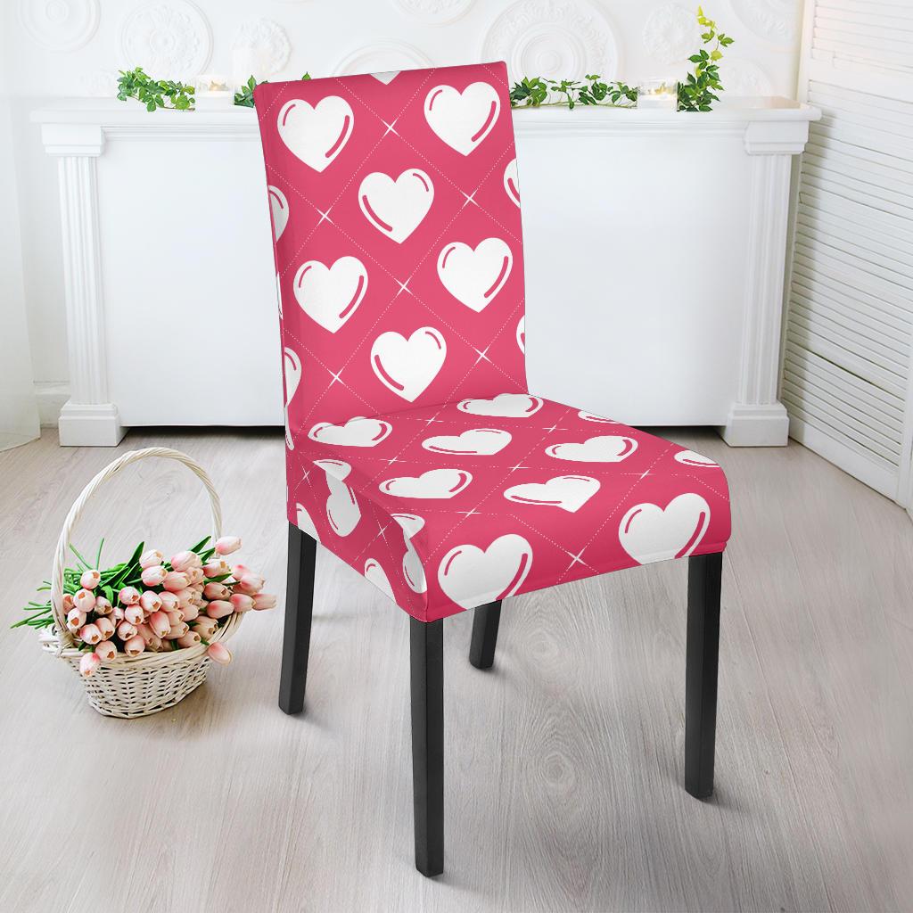 Heart Pattern Print Design HE07 Dining Chair Slipcover-JORJUNE.COM