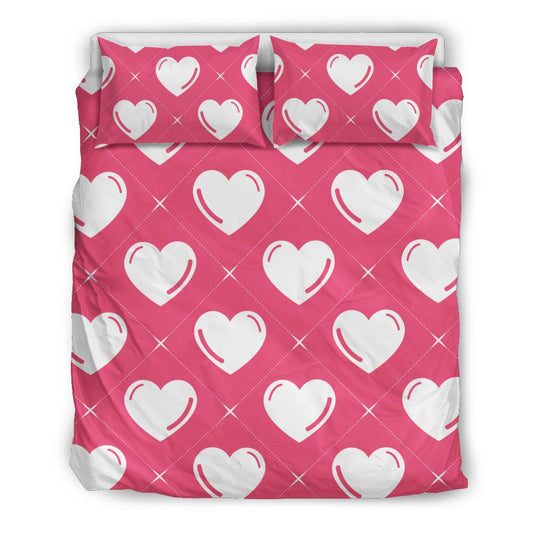 Heart Pattern Print Design HE07 Duvet Cover Bedding Set-JORJUNE.COM