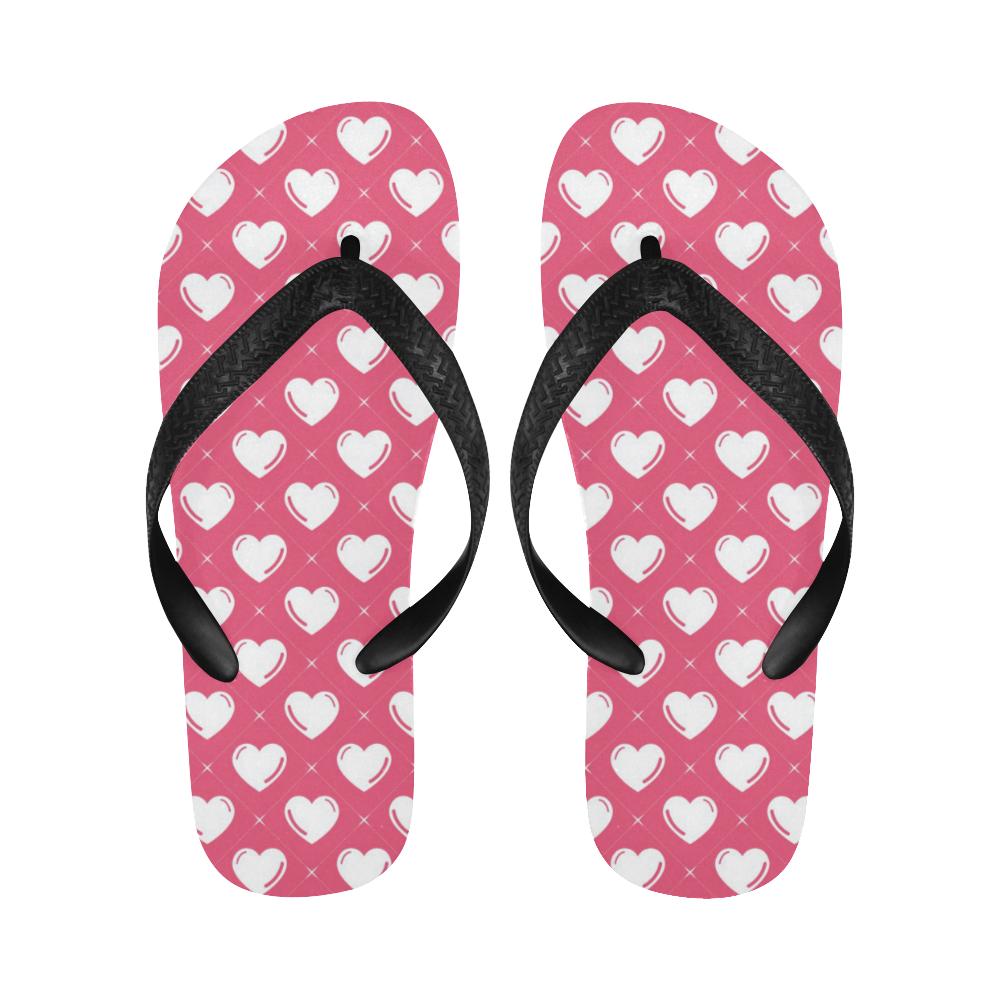 Heart Pattern Print Design HE07 Flip Flops-JorJune
