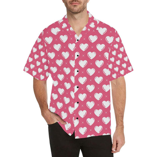 Heart Pattern Print Design HE07 Men Hawaiian Shirt-JorJune