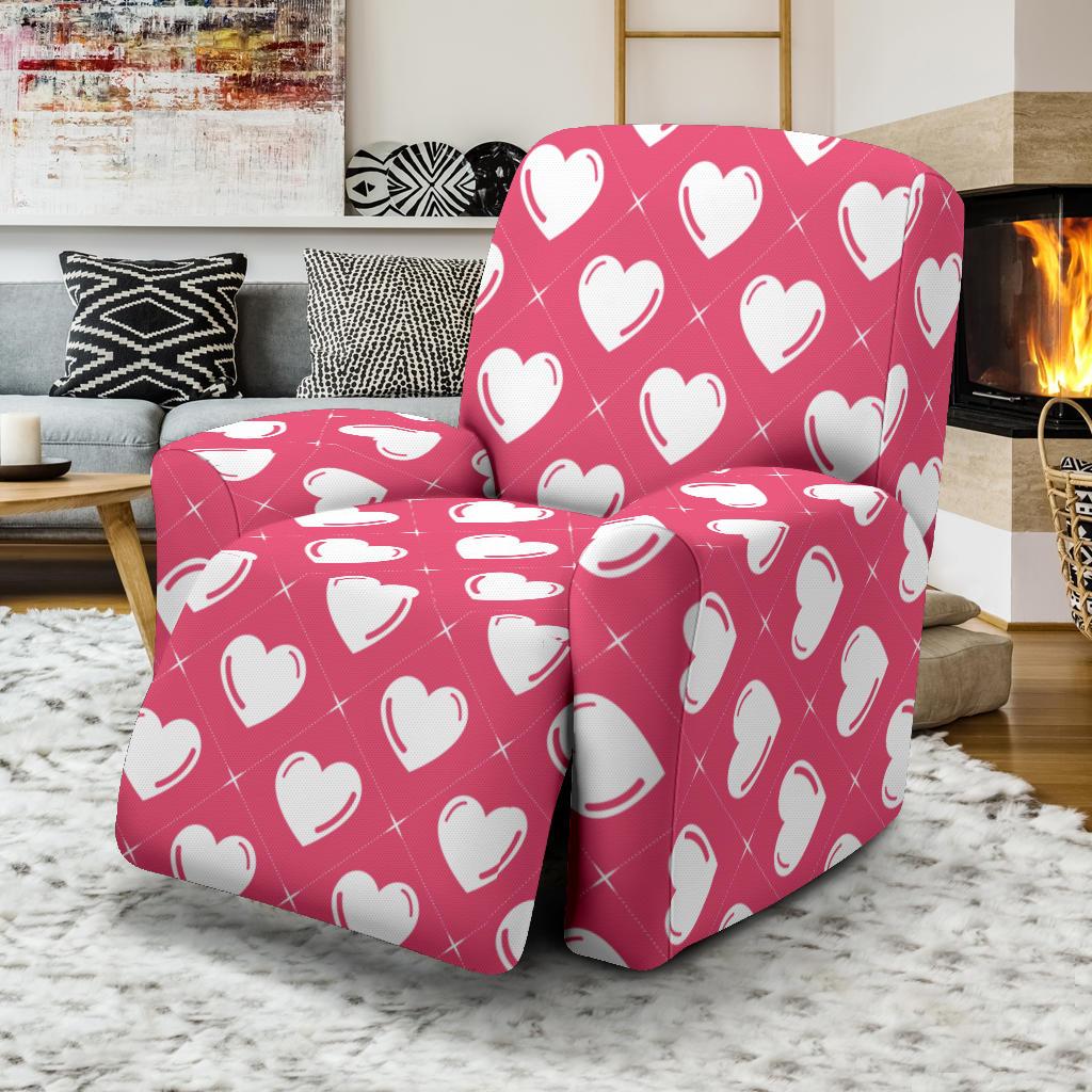 Heart Pattern Print Design HE07 Recliner Slipcover-JORJUNE.COM