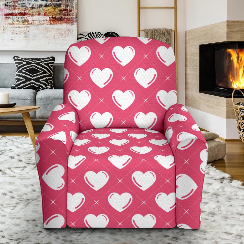 Heart Pattern Print Design HE07 Recliner Slipcover-JORJUNE.COM
