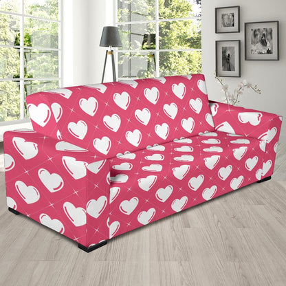 Heart Pattern Print Design HE07 Sofa Slipcover-JORJUNE.COM