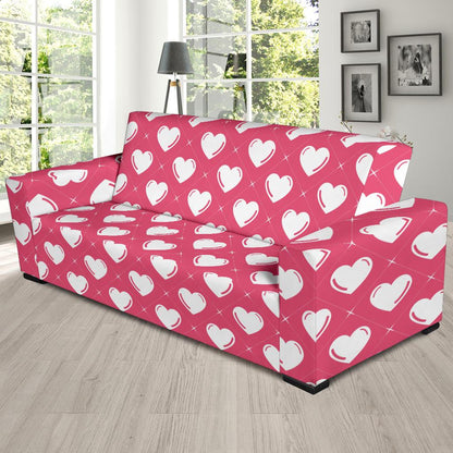 Heart Pattern Print Design HE07 Sofa Slipcover-JORJUNE.COM
