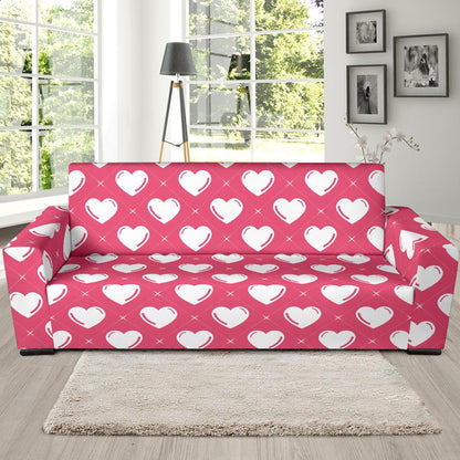 Heart Pattern Print Design HE07 Sofa Slipcover-JORJUNE.COM