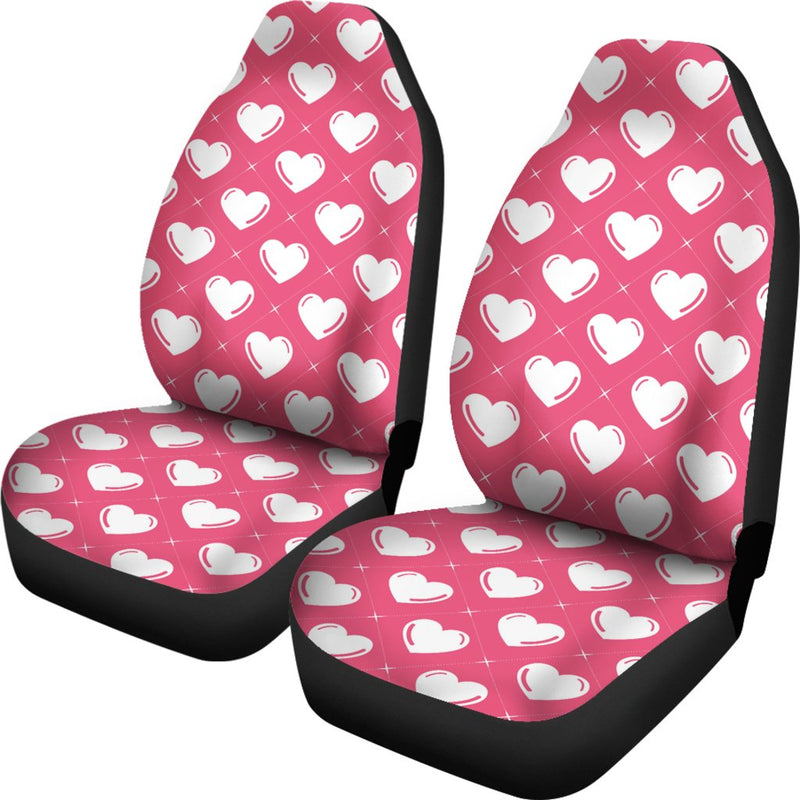 Heart Pattern Print Design HE07 Universal Fit Car Seat Covers-JorJune