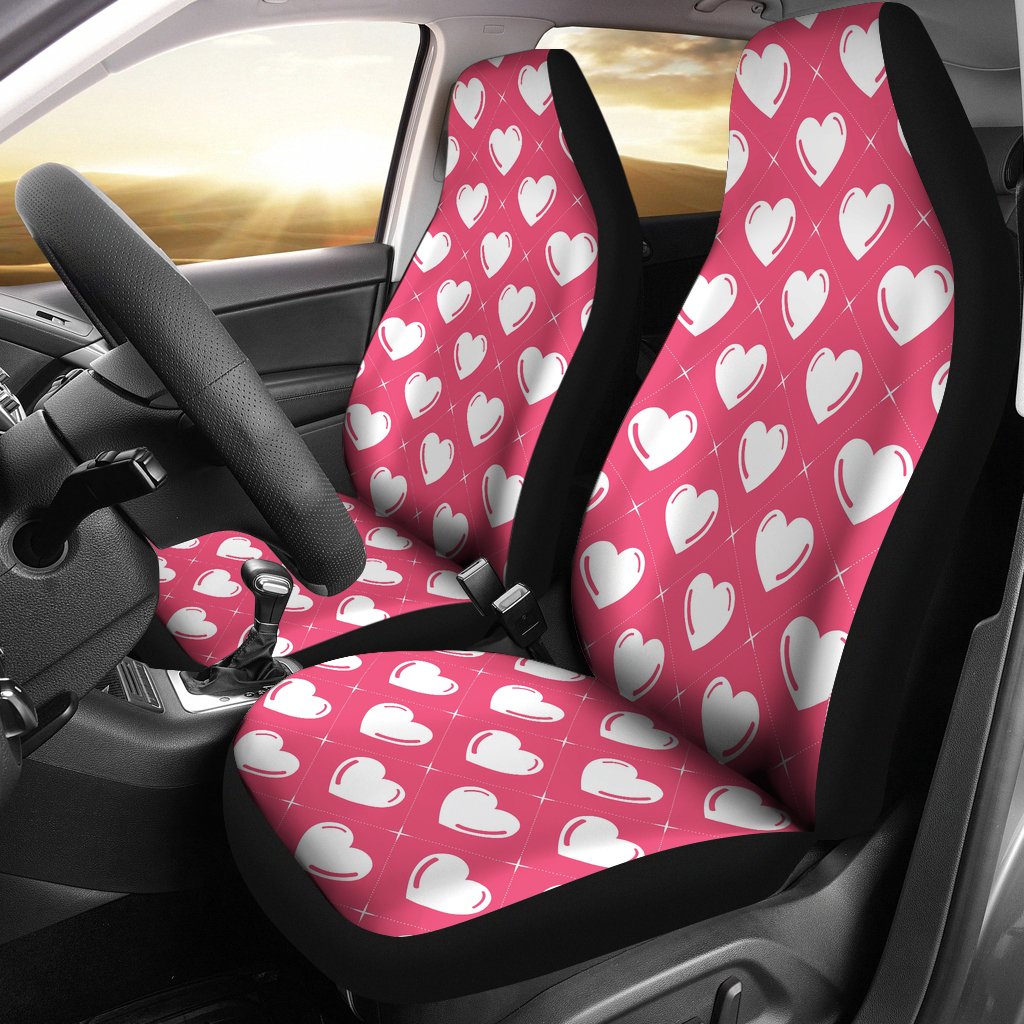 Heart Pattern Print Design HE07 Universal Fit Car Seat Covers-JorJune