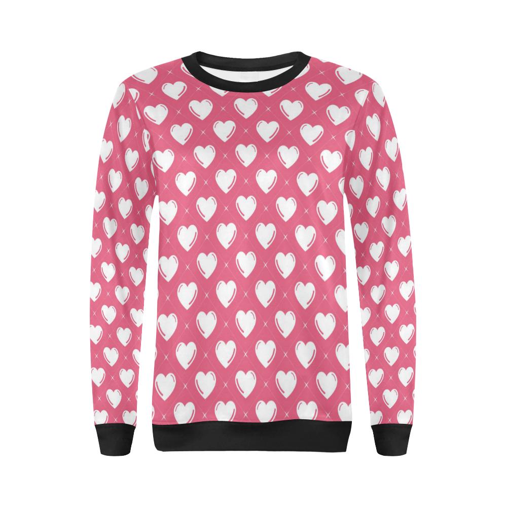Heart Pattern Print Design HE07 Women Long Sleeve Sweatshirt-JorJune