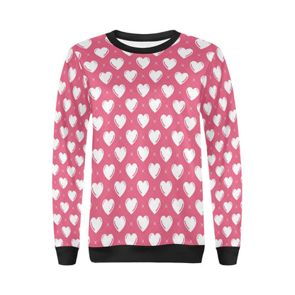 Heart Pattern Print Design HE07 Women Long Sleeve Sweatshirt-JorJune