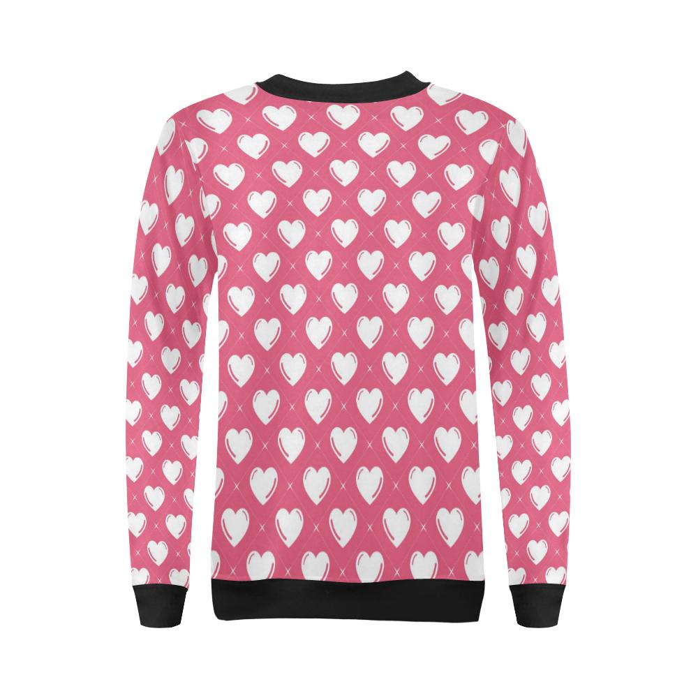 Heart Pattern Print Design HE07 Women Long Sleeve Sweatshirt-JorJune
