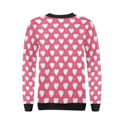 Heart Pattern Print Design HE07 Women Long Sleeve Sweatshirt-JorJune