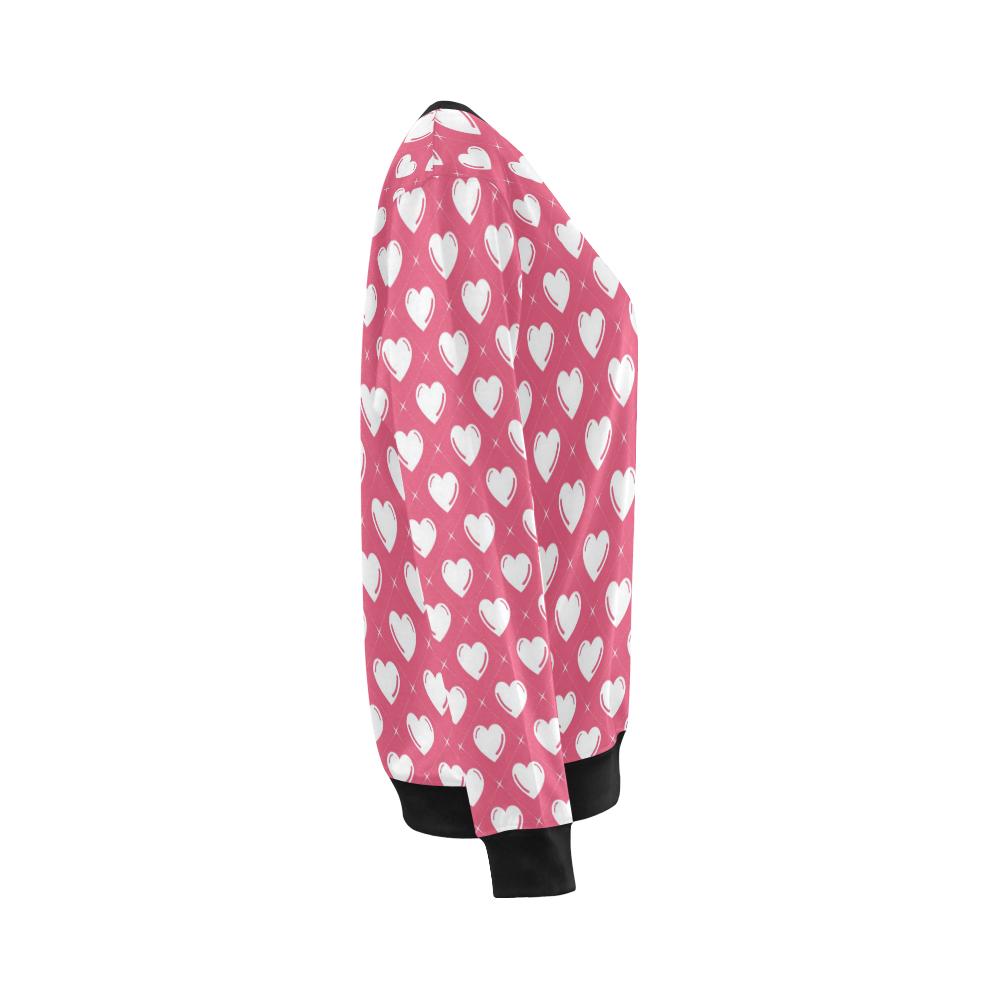 Heart Pattern Print Design HE07 Women Long Sleeve Sweatshirt-JorJune