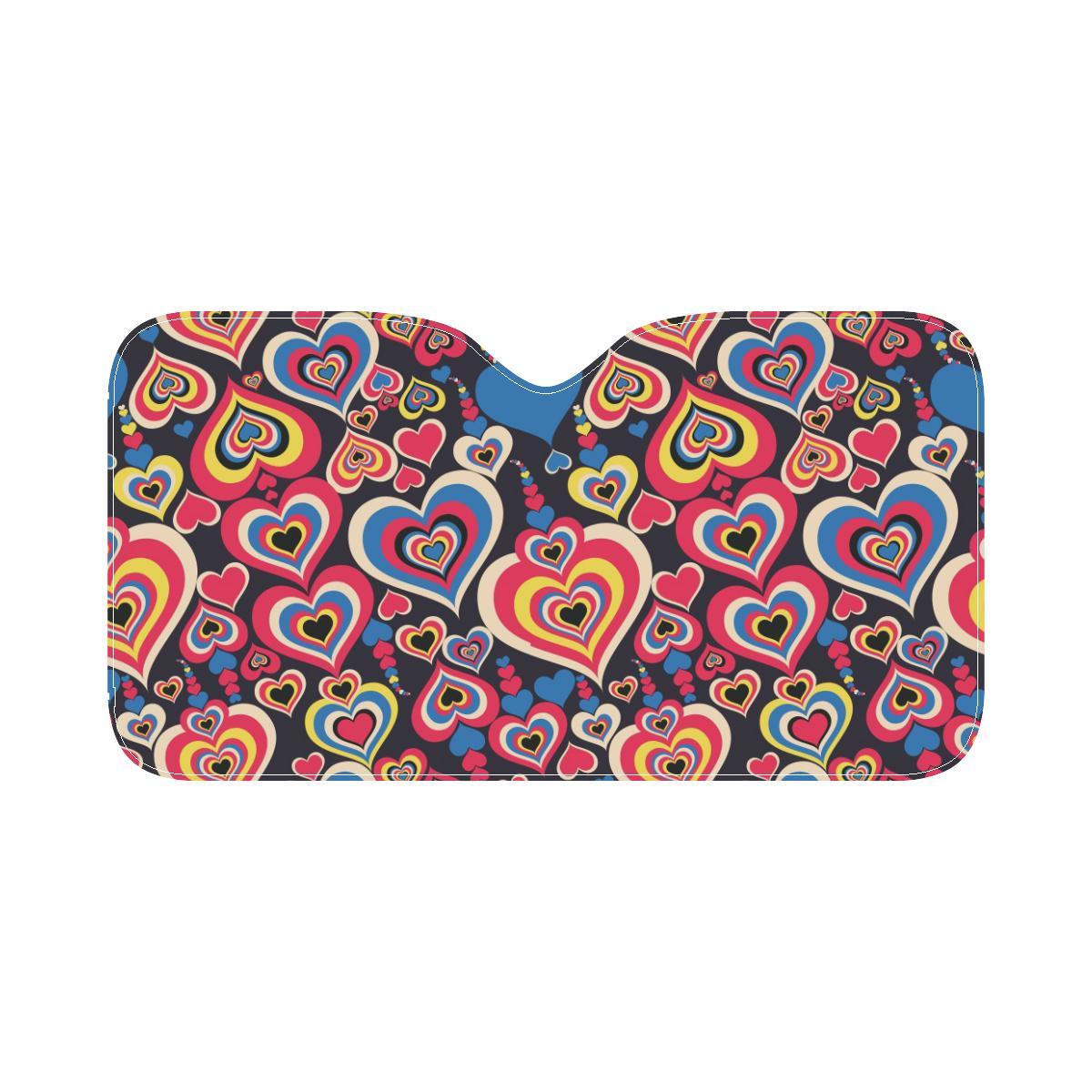 Heart Pattern Print Design HE08 Car Sun Shade-JorJune