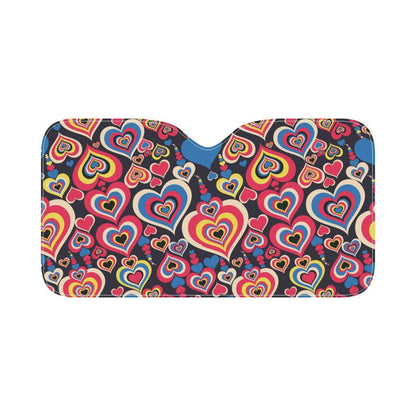 Heart Pattern Print Design HE08 Car Sun Shade-JorJune