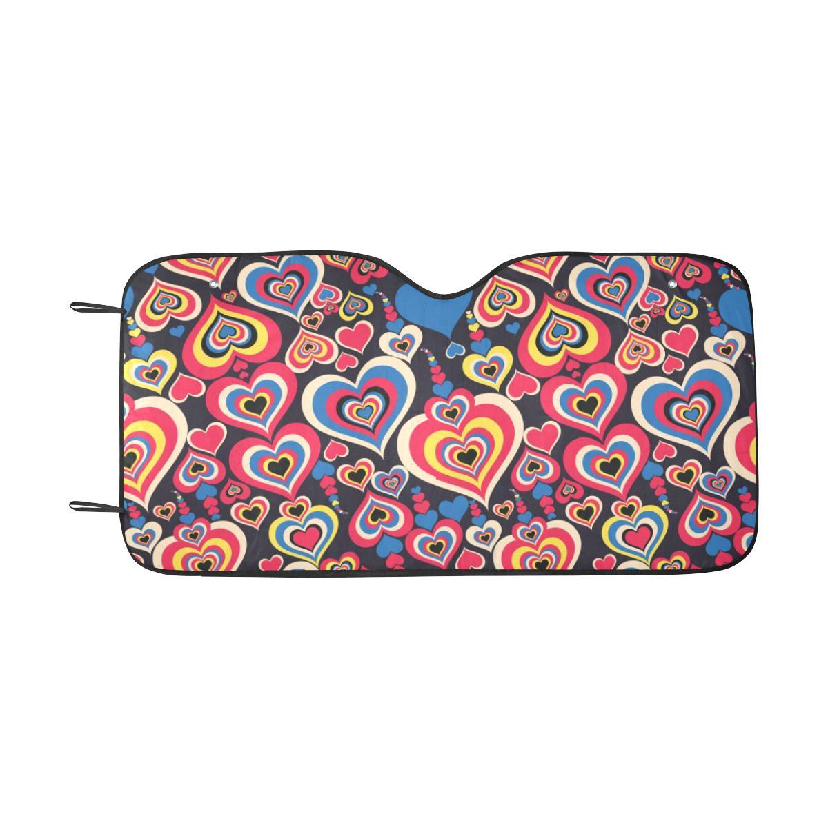Heart Pattern Print Design HE08 Car Sun Shade-JorJune