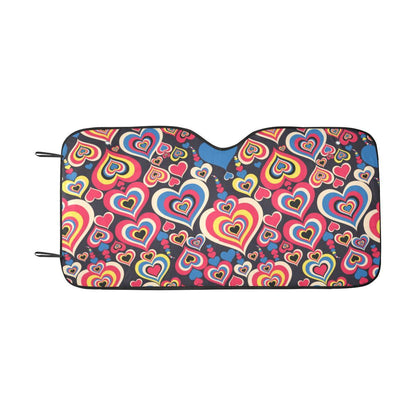 Heart Pattern Print Design HE08 Car Sun Shade-JorJune